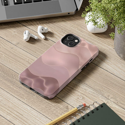 Blush Wave Satin Sandscape Tough iPhone Cases