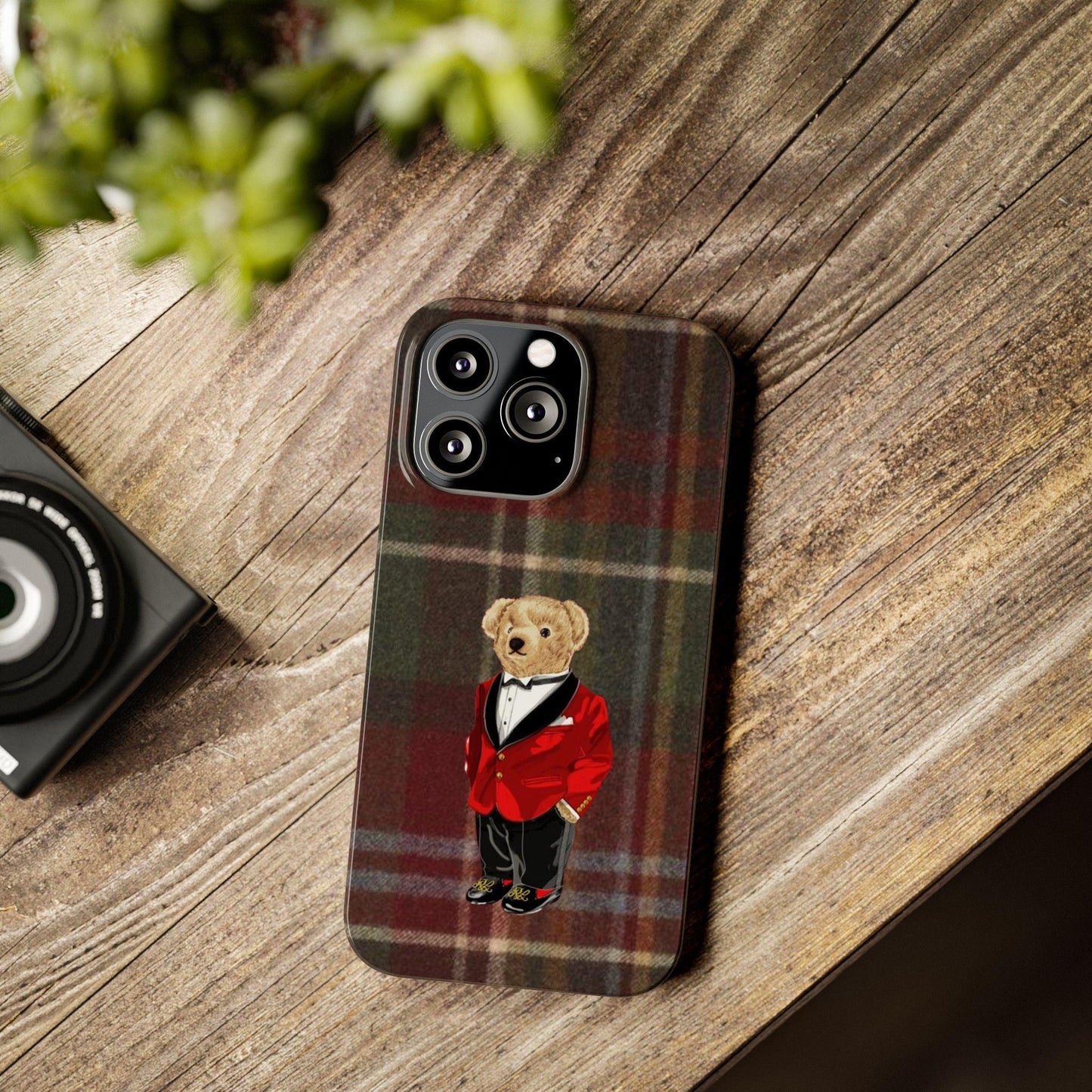 Dapper Bear Plaid Phone Case - Classic Tartan Polo Bear Design iPhone Cases