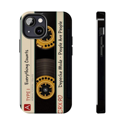 Nostalgic Old Cassette Tape with Yellow wheels iPhone Cases