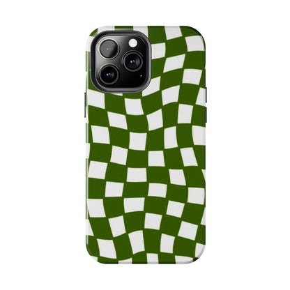 Green Checkmates Tough iPhone Cases