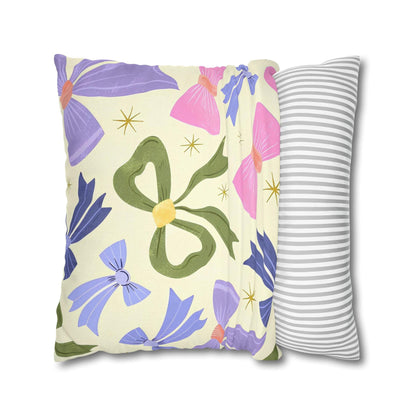 Colorful Festive Bows Cushion Cover - Spun Polyester Square Pillowcase - Available in 4 sizes