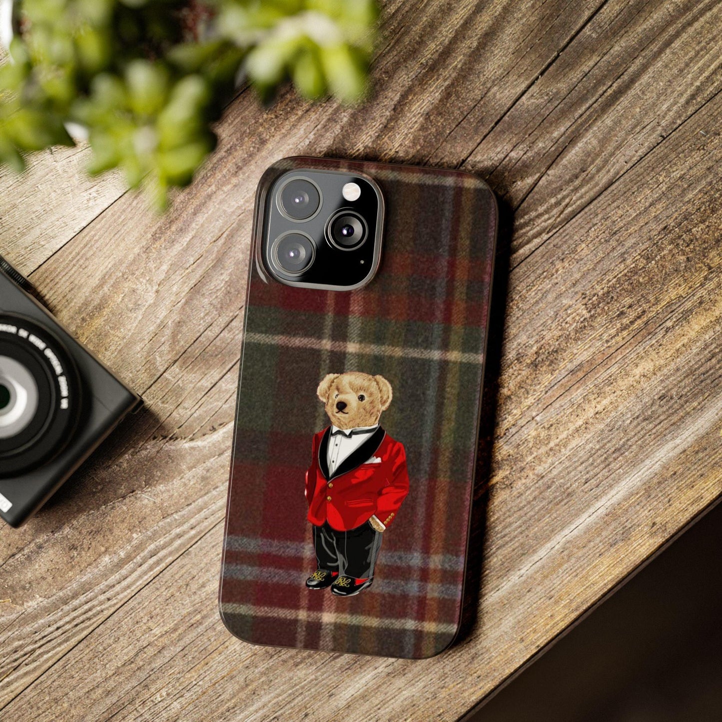 Dapper Bear Plaid Phone Case - Classic Tartan Polo Bear Design iPhone Cases