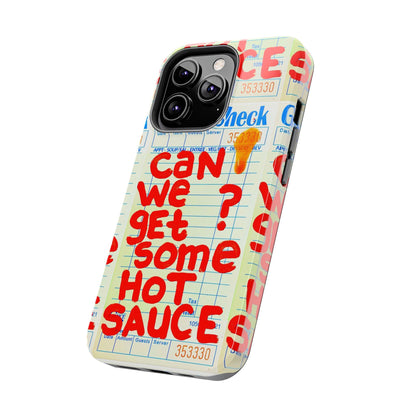 Funny Hot Sauce Guest Check Phone Case - Tough Protection for Foodies