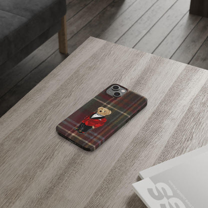 Dapper Bear Plaid Phone Case - Classic Tartan Polo Bear Design iPhone Cases