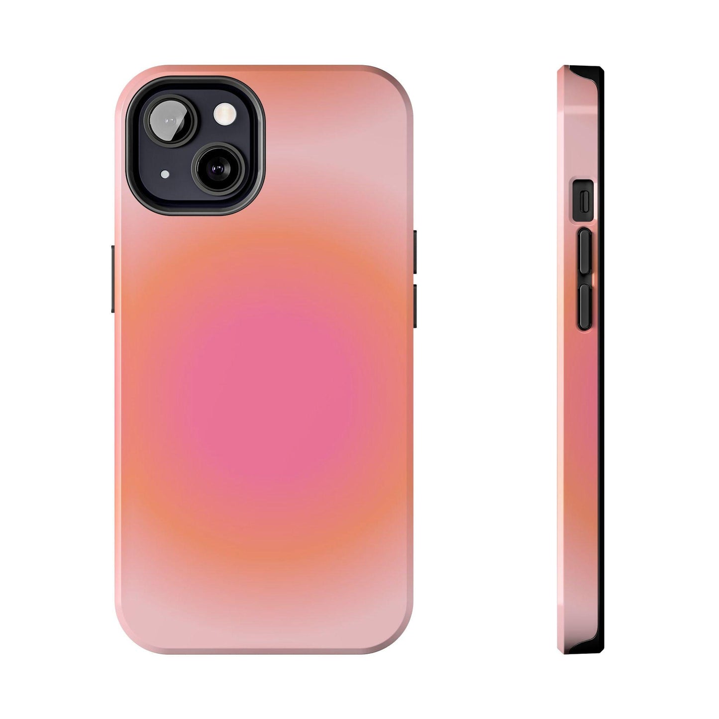 Coral Blushed Aura Tough iPhone Cases