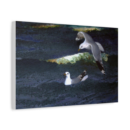 Gulls (1901) painting in high resolution by Bruno Liljefors - Matte Canvas, Stretched, 1.25"