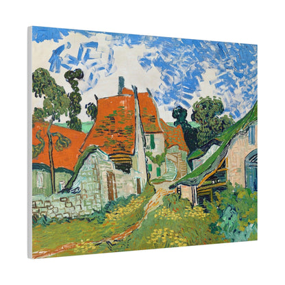 Vincent van Gogh's Street in Auvers-sur-Oise (1890) famous landscape painting - Matte Canvas, Stretched, 0.75"