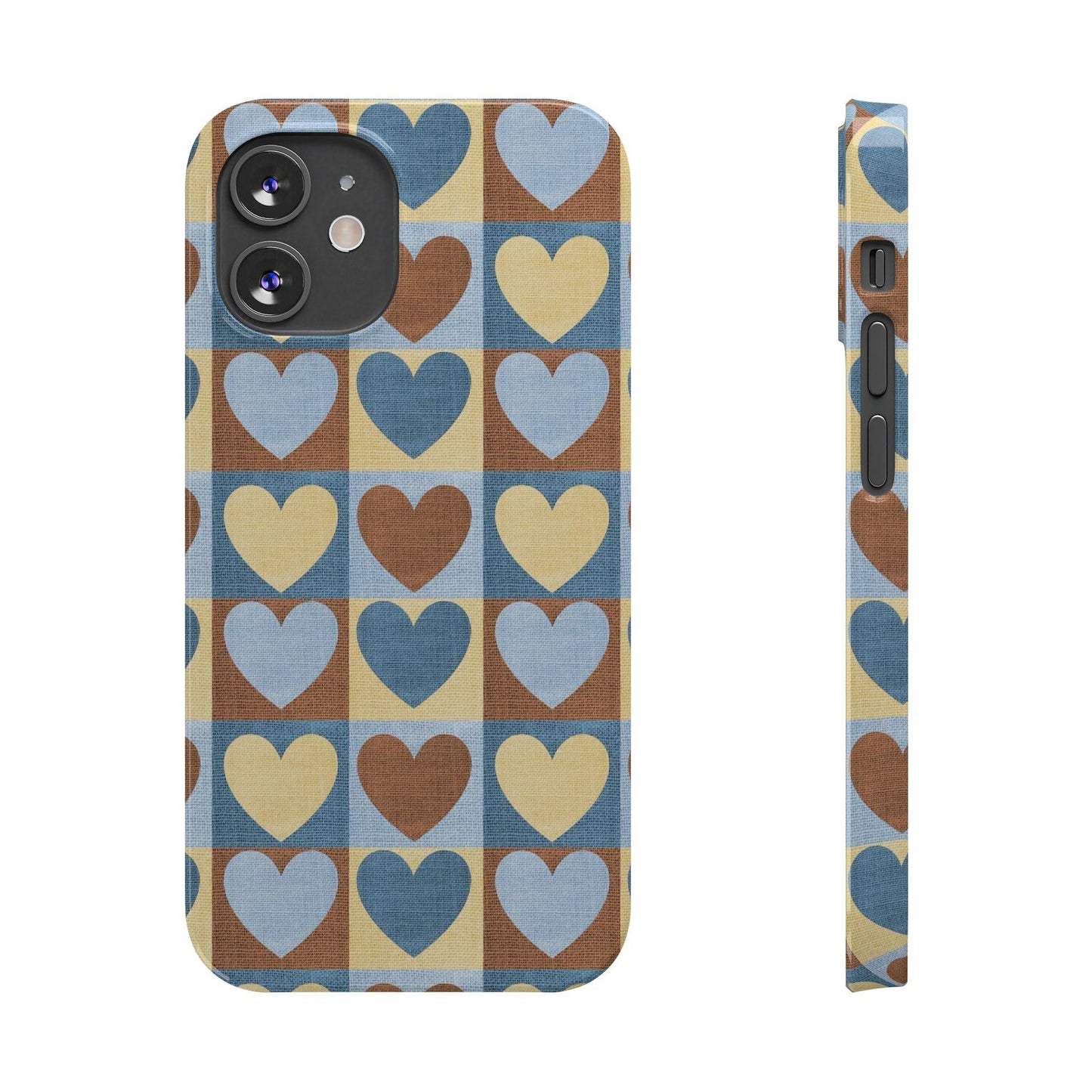 Retro Heart Mosaic Grid Case iPhone Cases