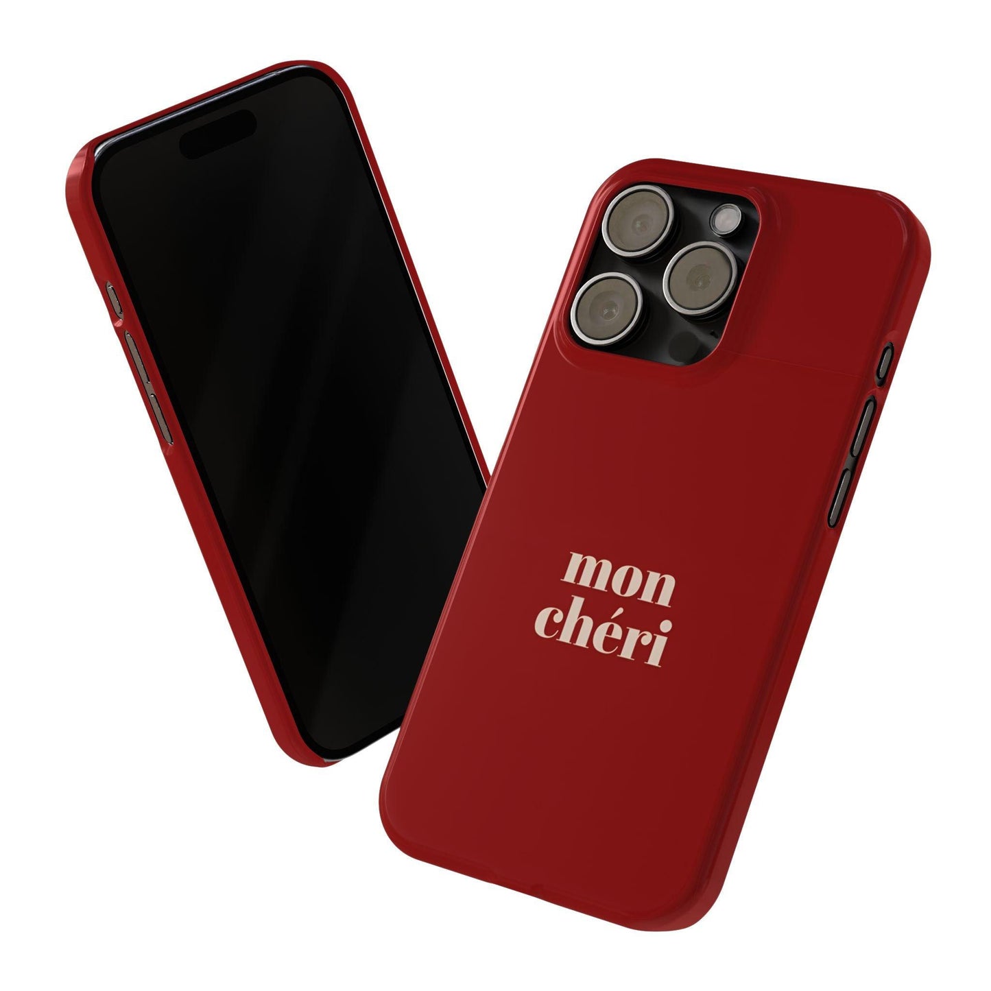 Mon Cheri iPhone Slim Phone Cases (Cherry Red)