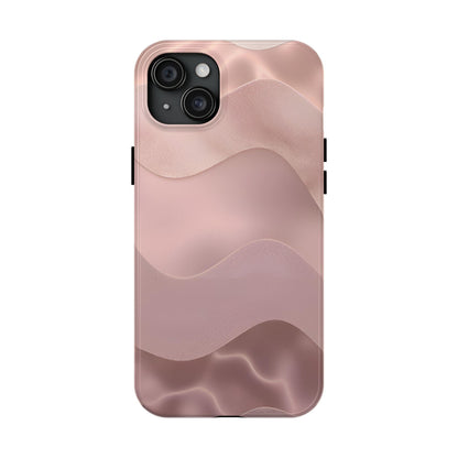 Blush Wave Satin Sandscape Tough iPhone Cases