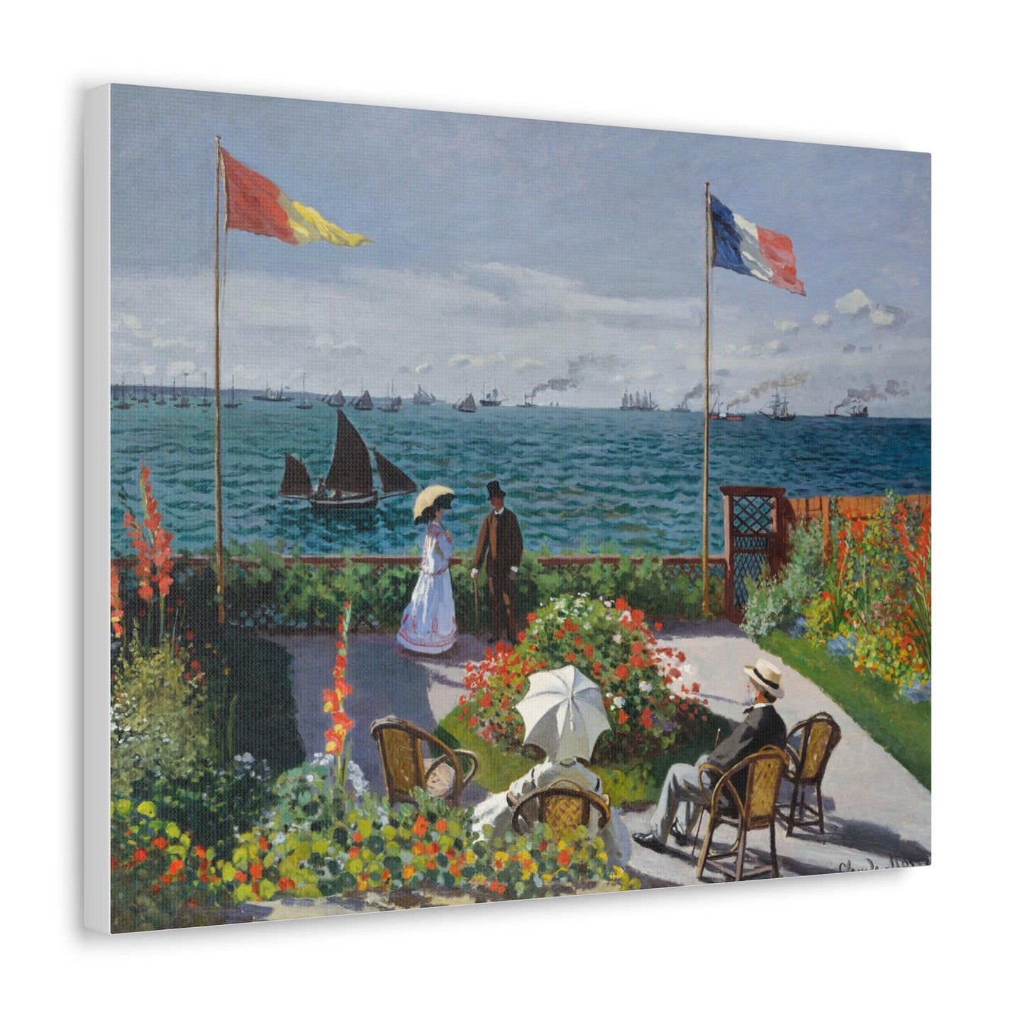 Garden at Sainte - Adresse by Claude Monet - Canvas Gallery Wraps