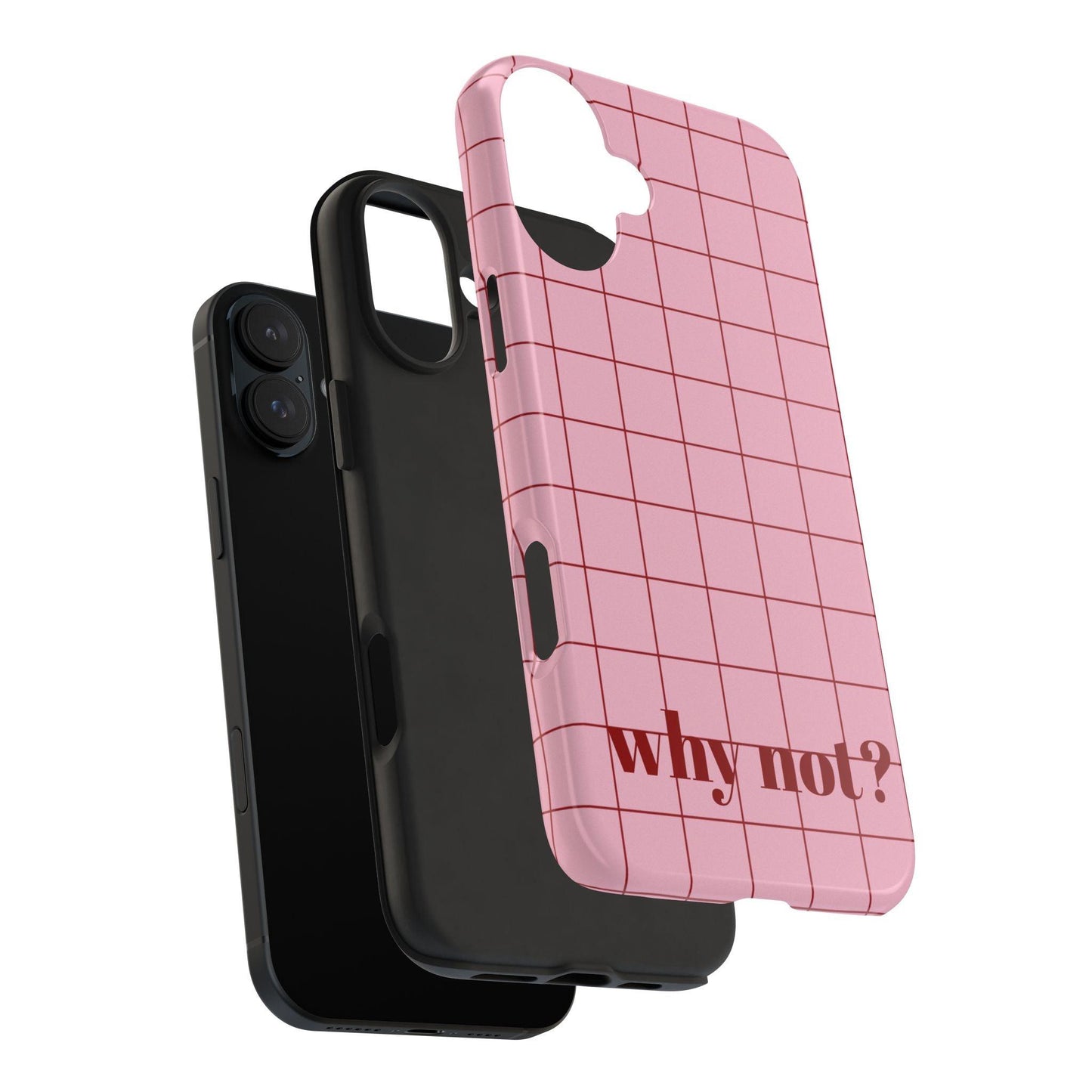 why not? Quirky Tough iPhone Cases - Pink & Red