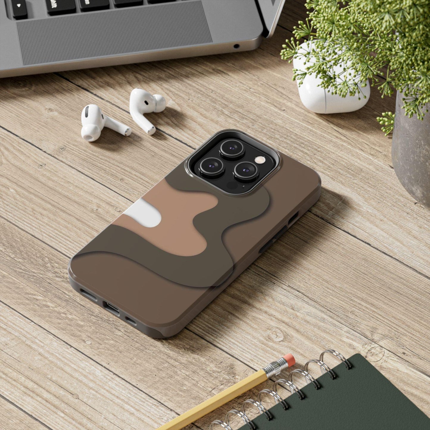 Brown Town Flows Tough iPhone Cases