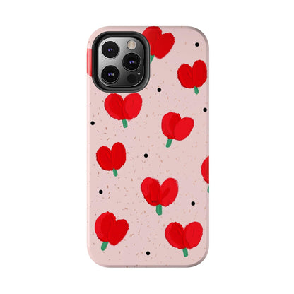 Floral Heart Aesthetic Tough iPhone Cases