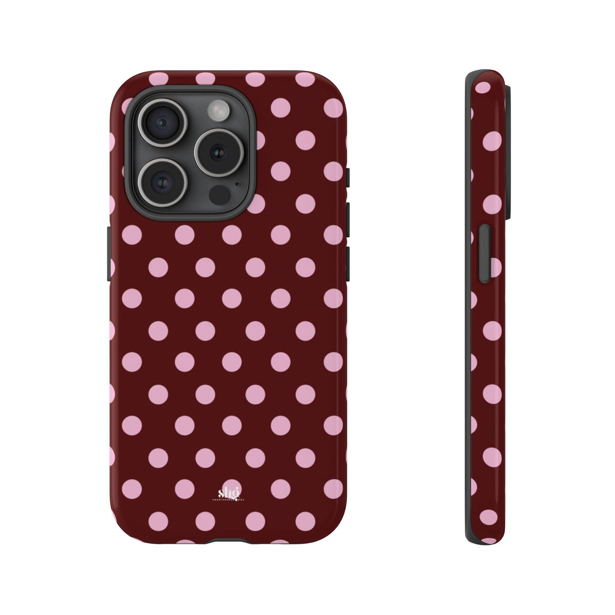 Burgundy Pink Polka Dot Phone Case