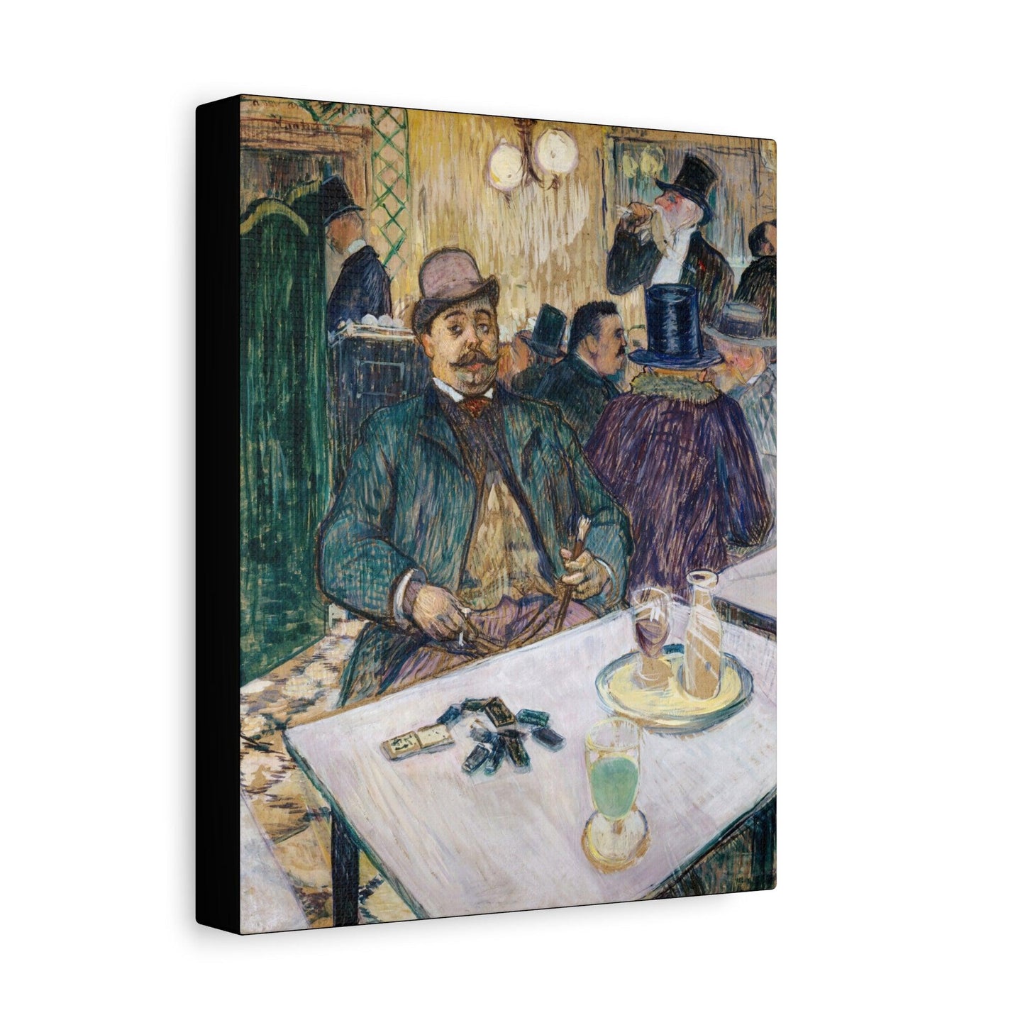 Monsieur Boileau at the Café (1893) painting in high resolution by Henri de Toulouse Lautrec - Matte Canvas, Stretched, 1.25"