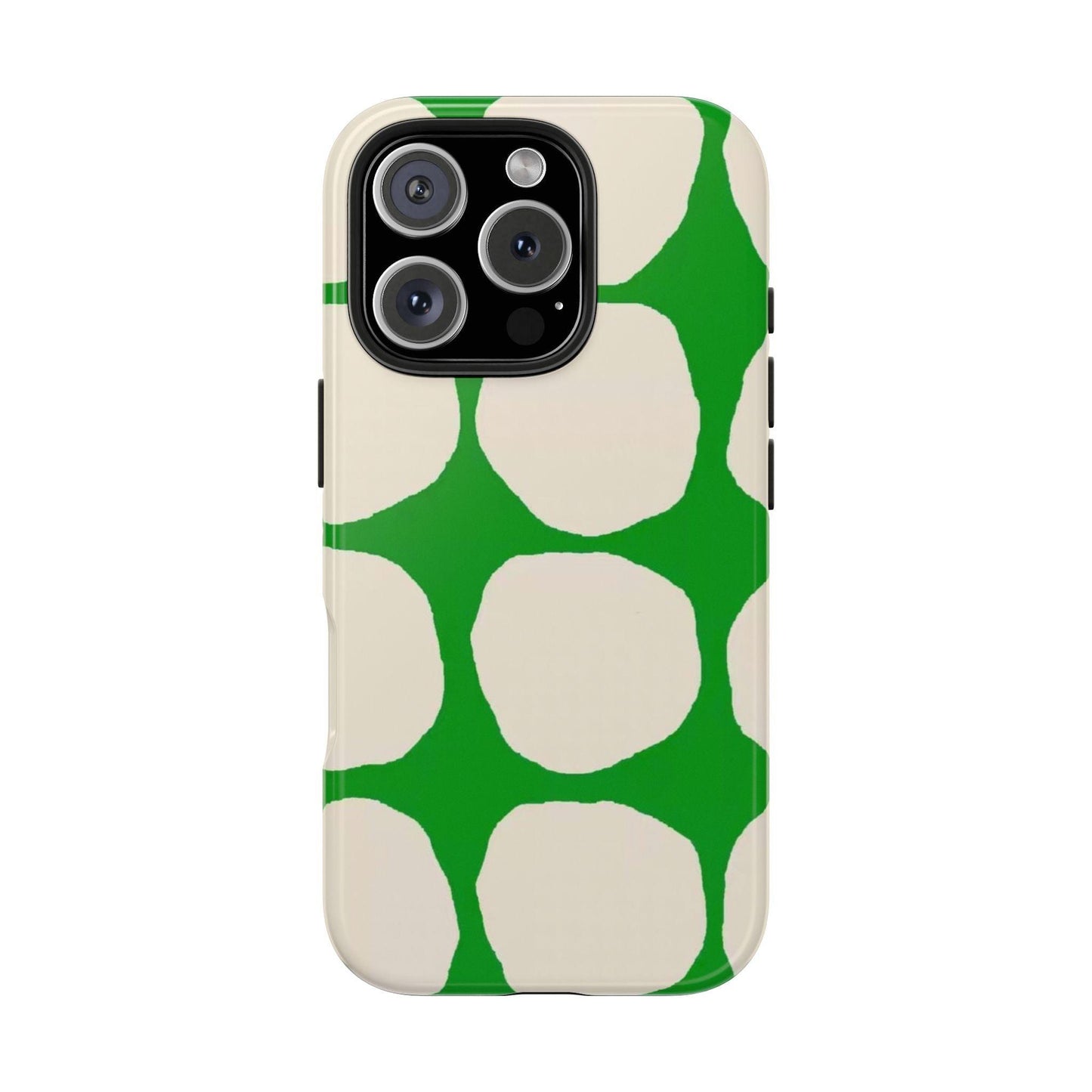 Green Scape with Beige Dots Tough iPhone Cases