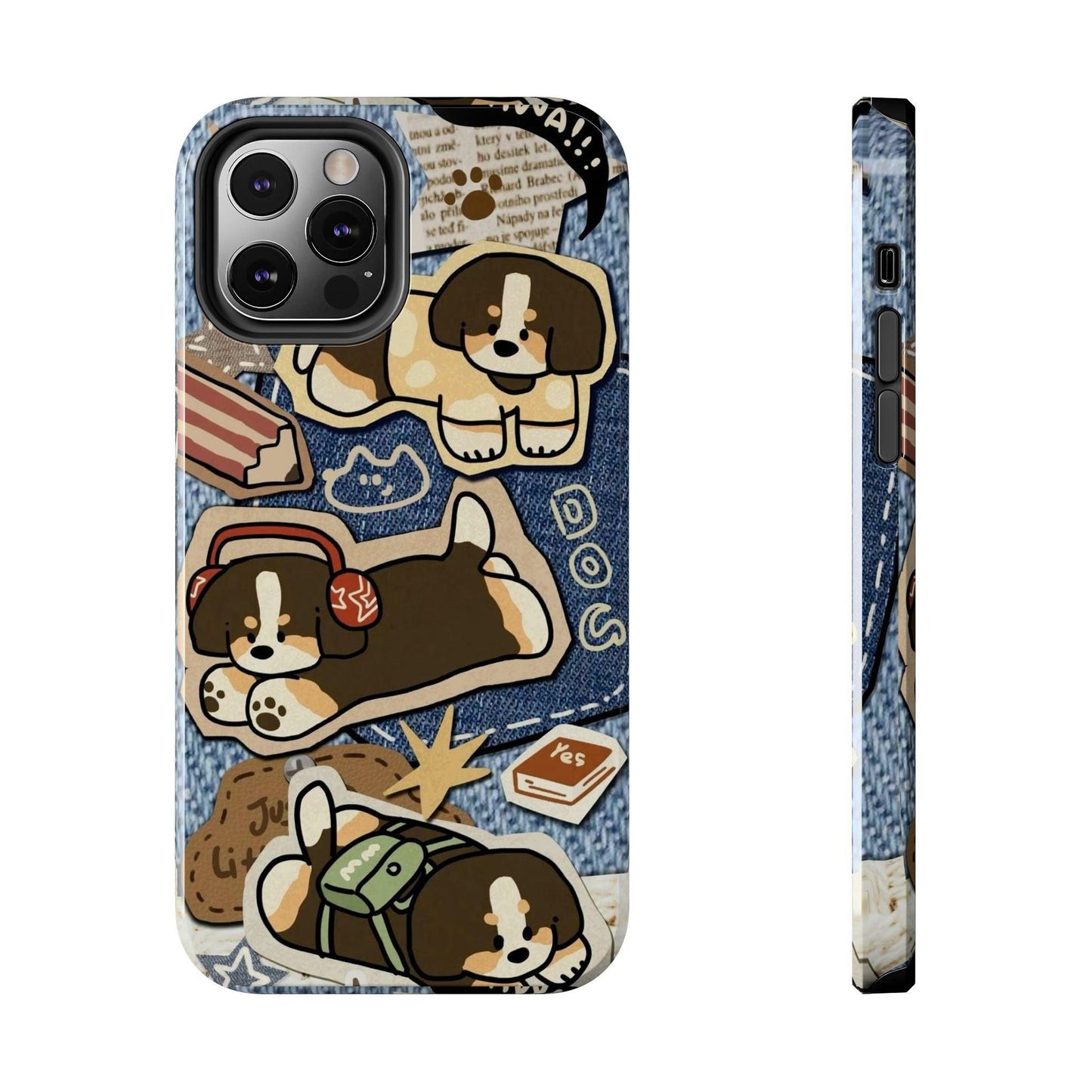 Puppy Pals Denim Vibes Tough iPhone Cases