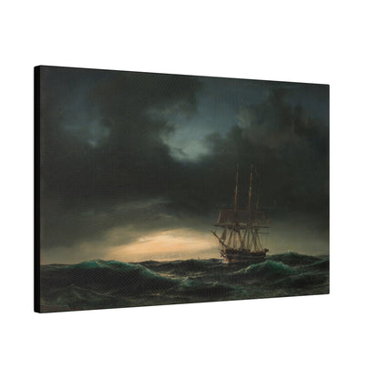 A Danish corvette in the lake after a storm by Anton Melbye - Matte Canvas, Stretched, 0.75"