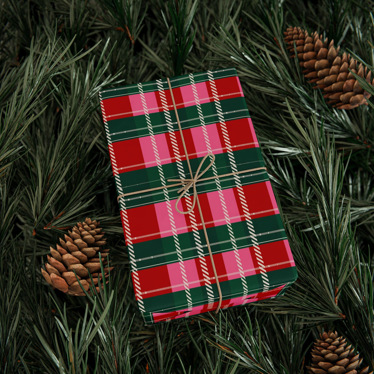 Miss Merry Tartan Christmas Gift Wrapping Paper