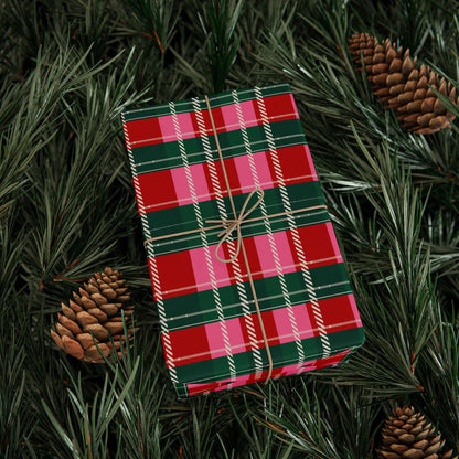 Miss Merry Tartan Christmas Gift Wrapping Paper