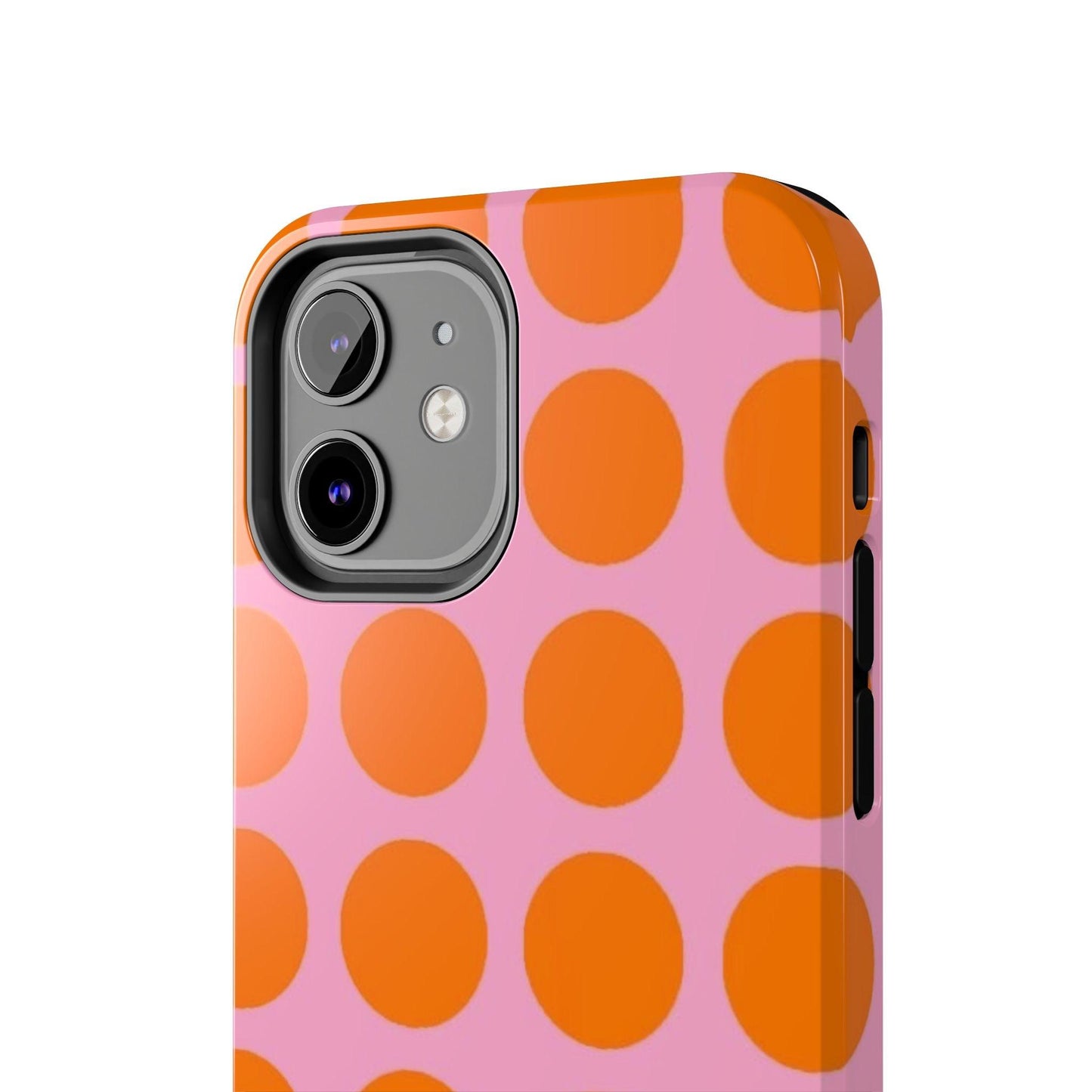 Orange Dots on Pink Tough Phone Cases