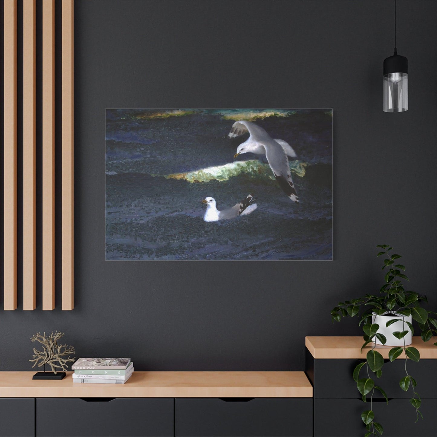 Gulls (1901) painting in high resolution by Bruno Liljefors - Matte Canvas, Stretched, 1.25"