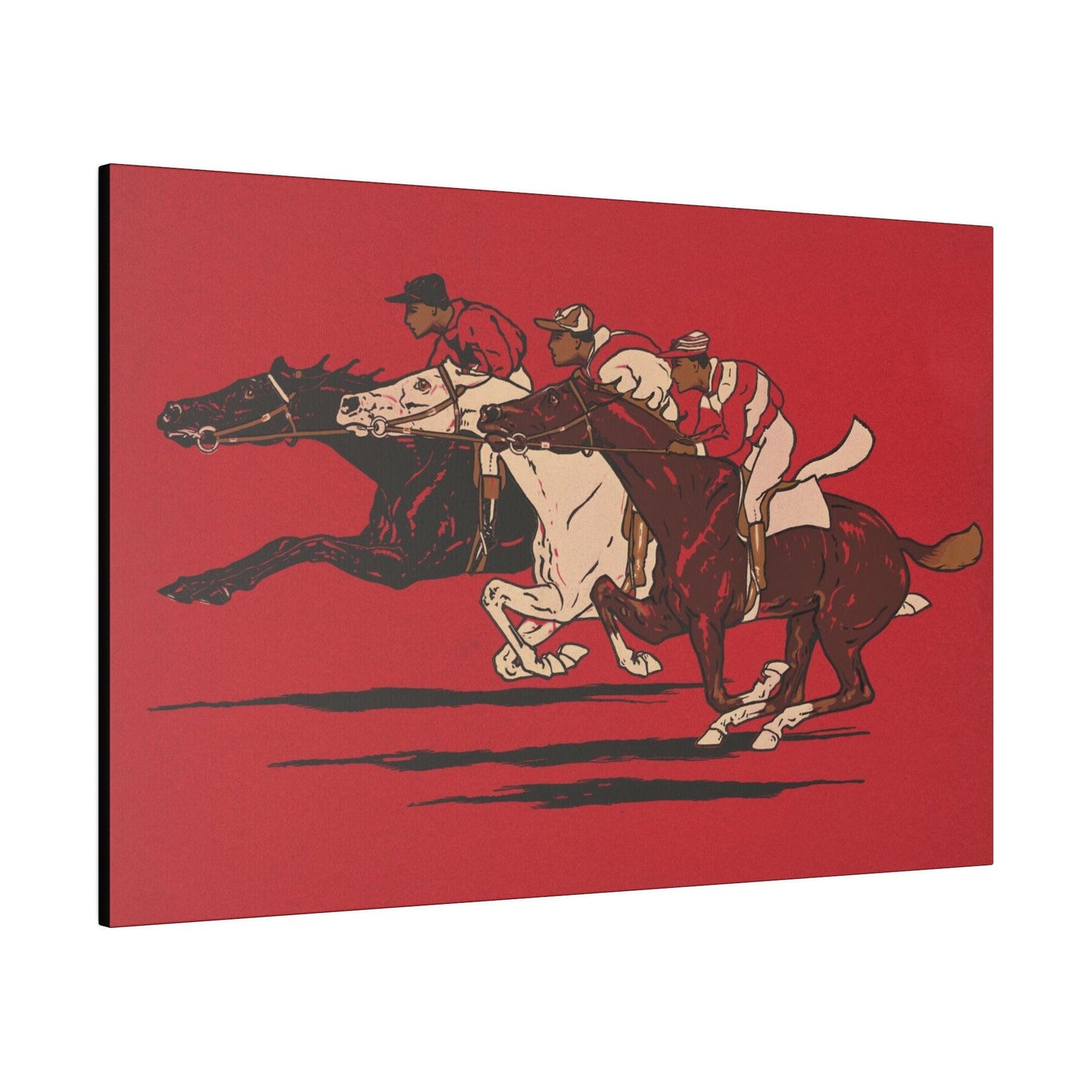 The Runners (1900), vintage horse racing illustration - Matte Canvas, Stretched, 0.75"