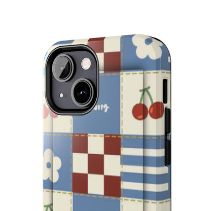 Cherry Blue Tri-Tone Tough iPhone Cases