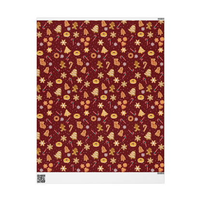 The Cookie Wonderland Burgundy Wrapping Paper