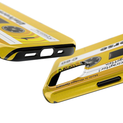 Retro Yellow Cassette Tape iPhone Cases