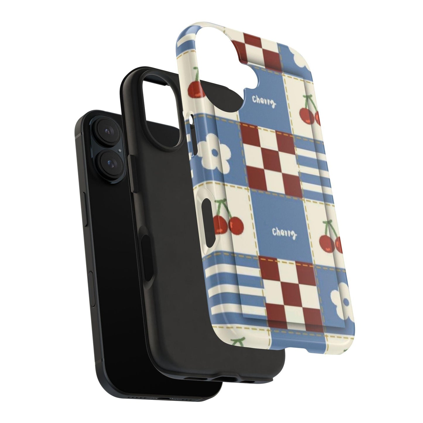 Cherry Blue Tri-Tone Tough iPhone Cases