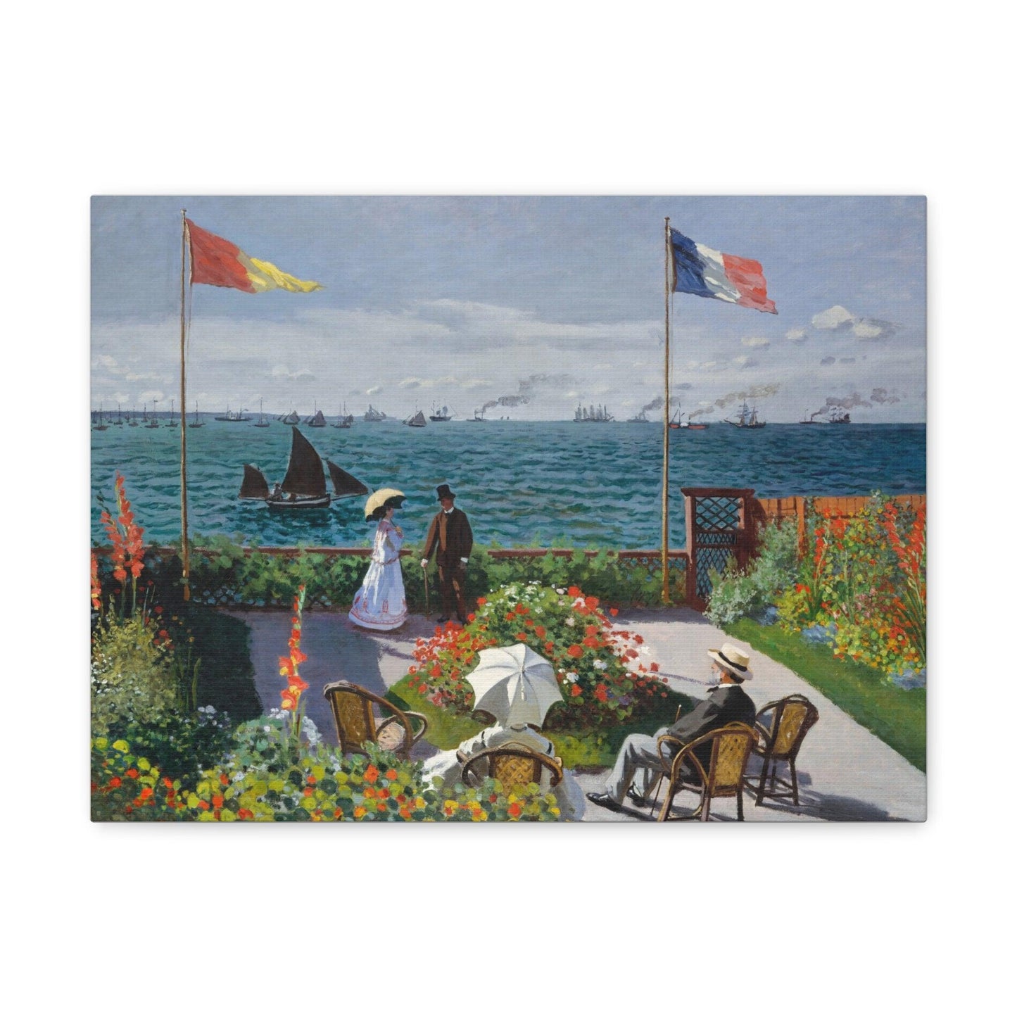 Garden at Sainte - Adresse by Claude Monet - Canvas Gallery Wraps