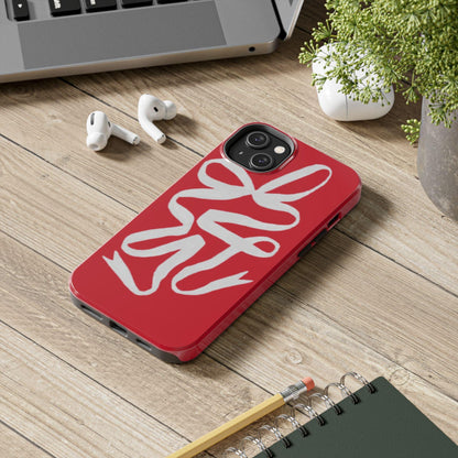 Bow Ribbon Red iPhone Cases