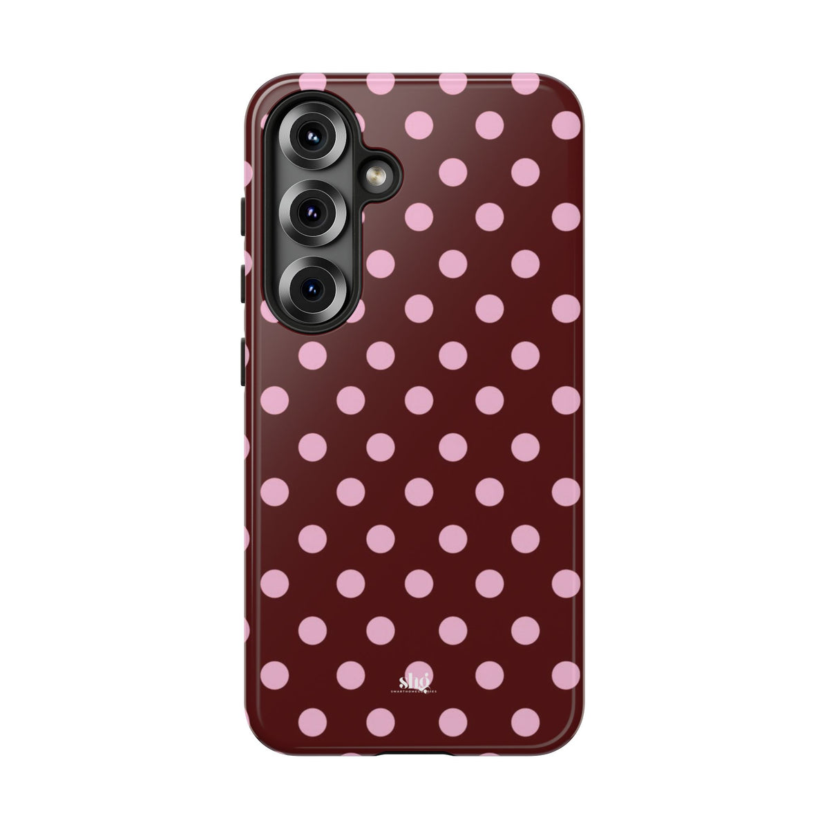 Burgundy Pink Polka Dot Phone Case