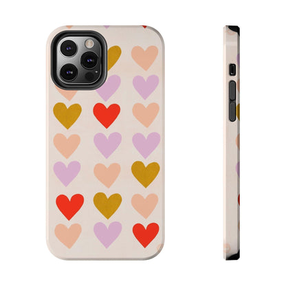 Cutesy Hearts Tough iPhone Cases