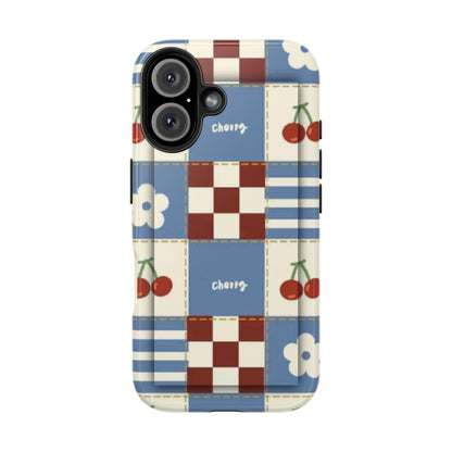 Cherry Blue Tri-Tone Tough iPhone Cases