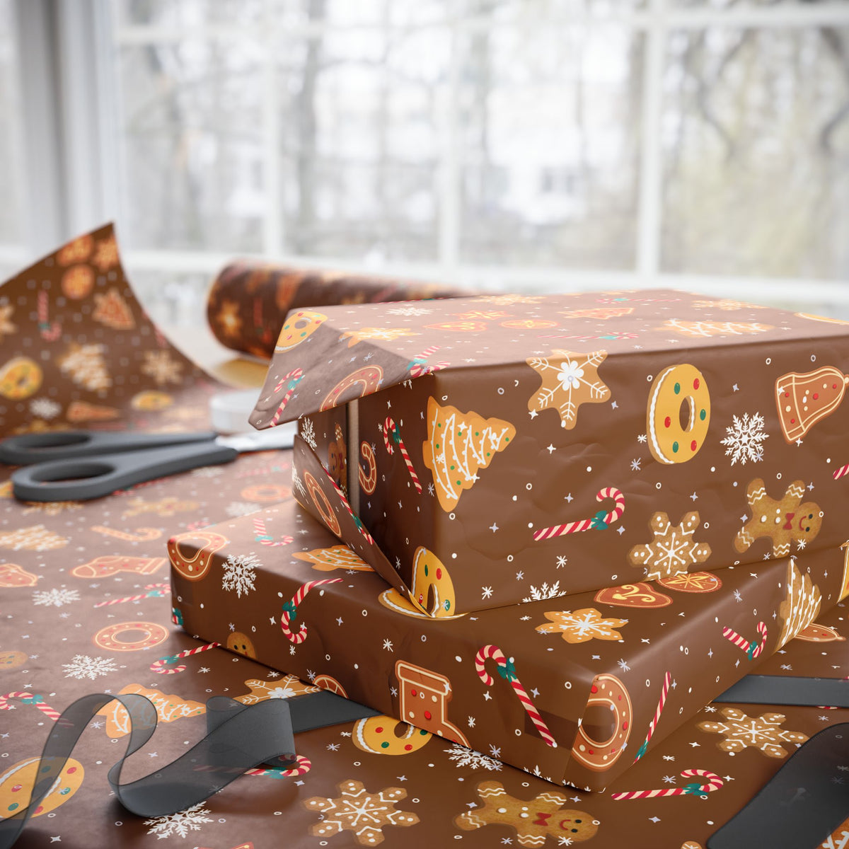 The Cookie Wonderland Brown Wrapping Paper Roll