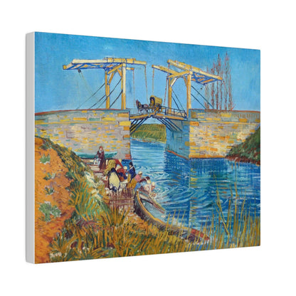 Vincent van Gogh's The Langlois Bridge at Arles with Women Washing (1888) famous painting - Matte Canvas, Stretched, 0.75"