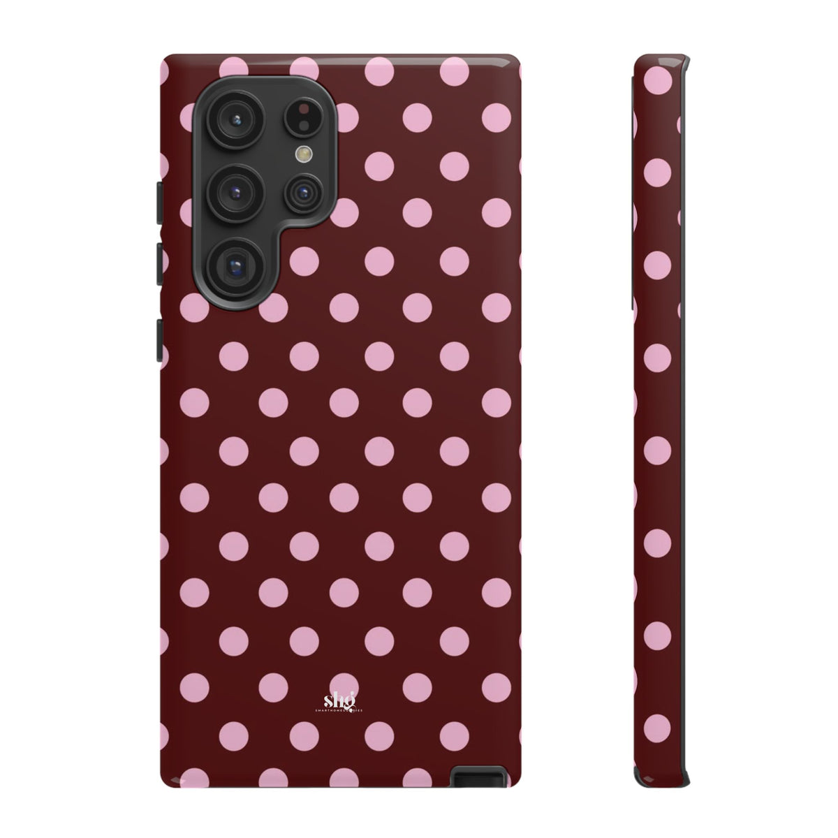 Burgundy Pink Polka Dot Phone Case
