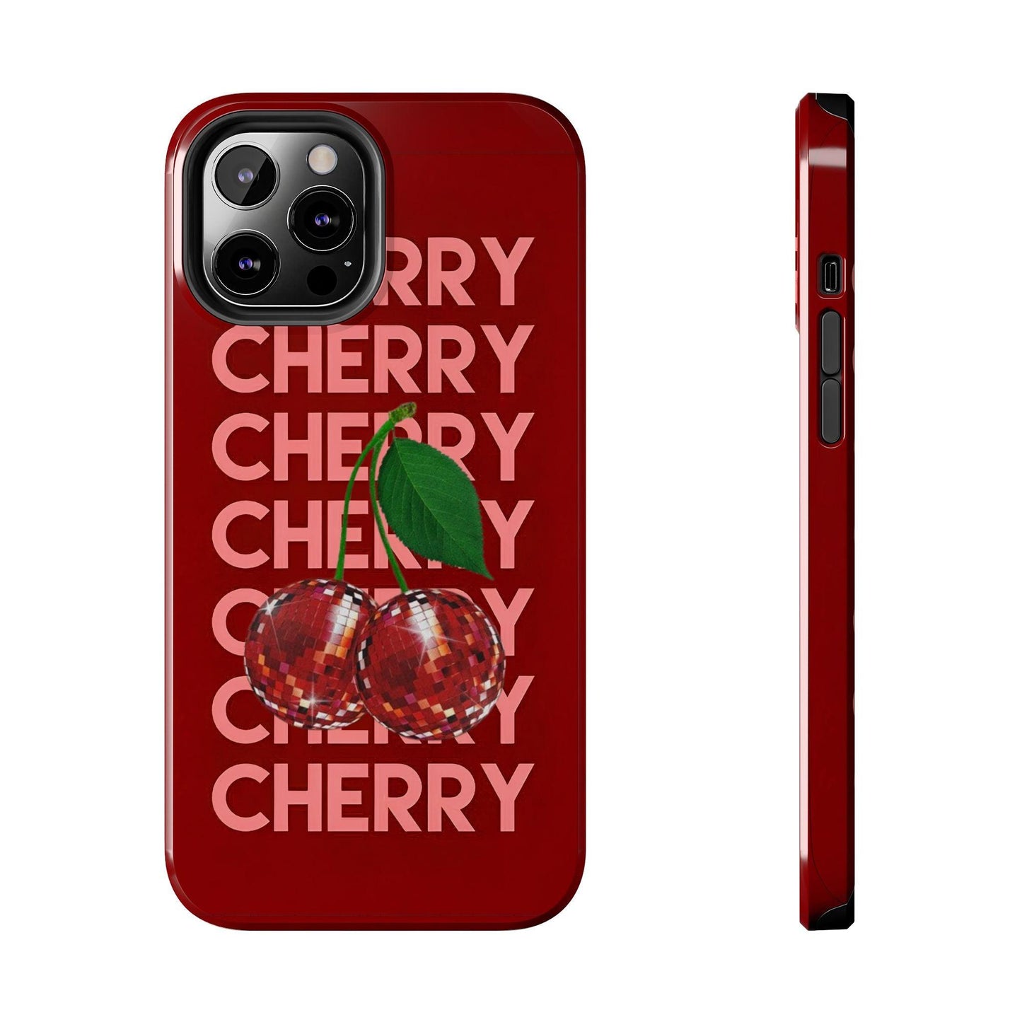 Cherries Disco Inspo iPhone Cases in Cherry Red