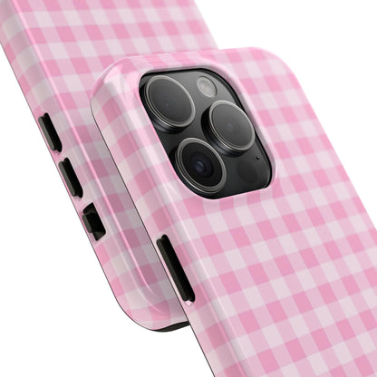 Pink Gingham Tough iPhone Cases