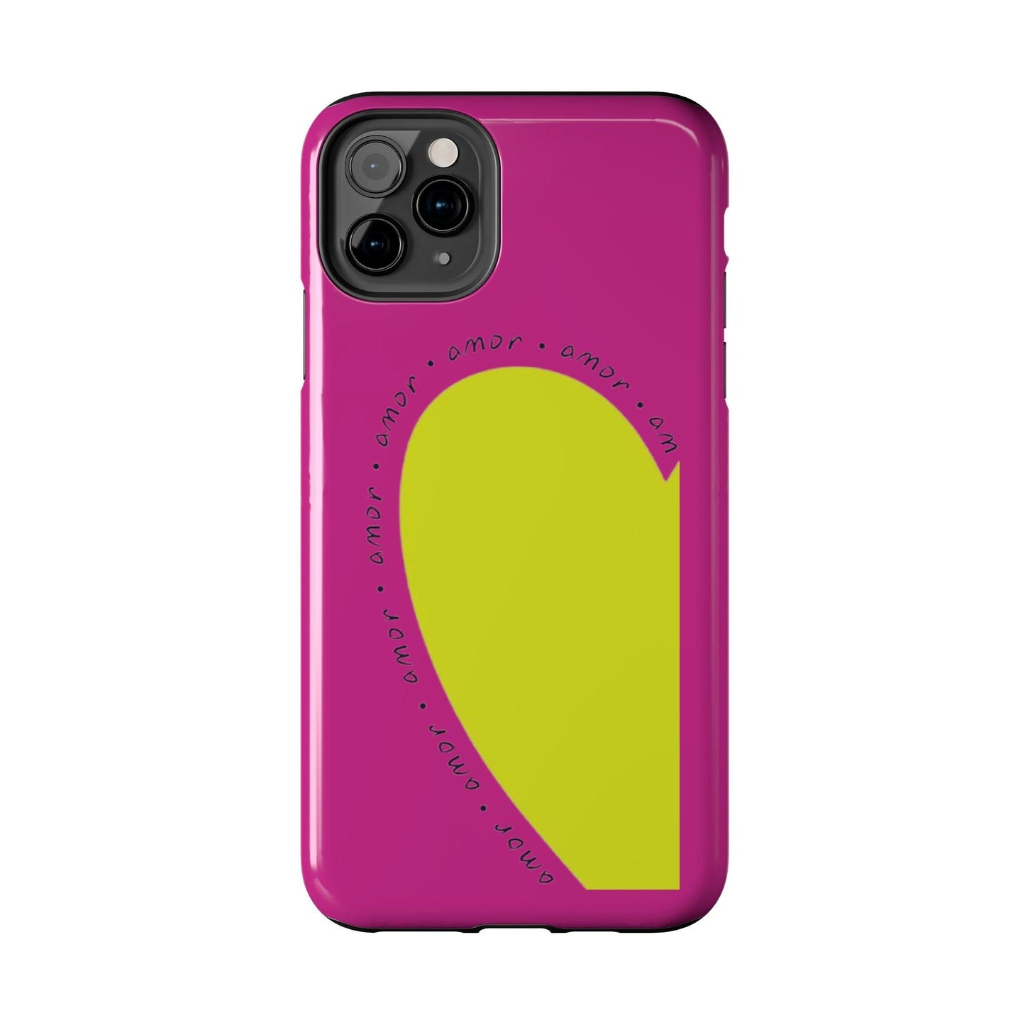 Amor Neon Heart Tough iPhone Cases