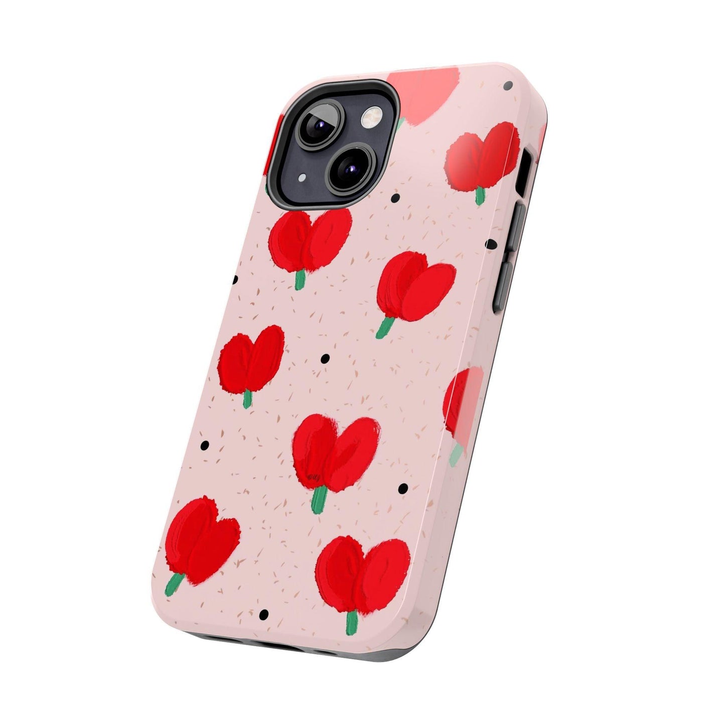 Floral Heart Aesthetic Tough iPhone Cases