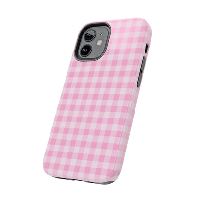 Pink Gingham Tough iPhone Cases