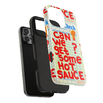 Funny Hot Sauce Guest Check Phone Case - Tough Protection for Foodies