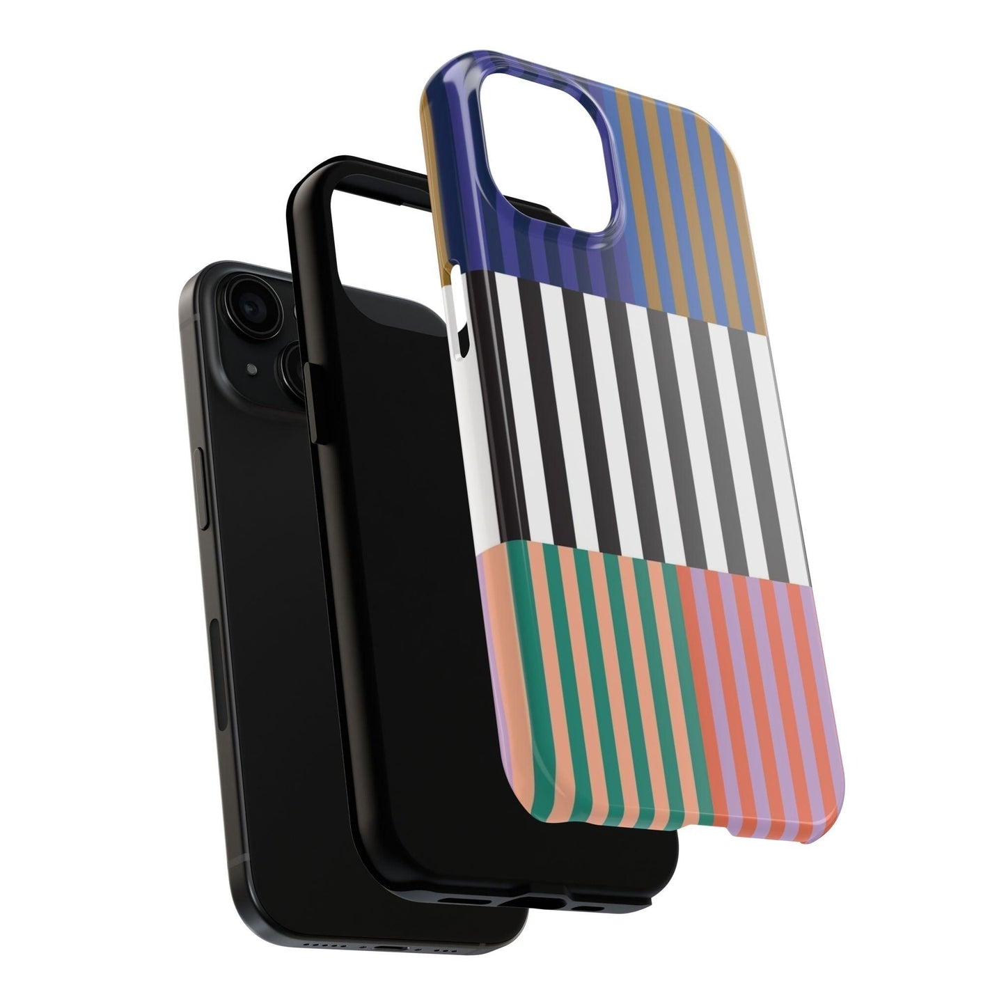 Striped Colorblock Symphony Tough iPhone Cases