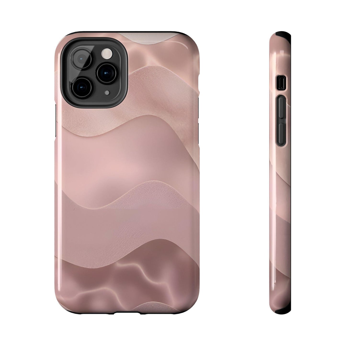 Blush Wave Satin Sandscape Tough iPhone Cases