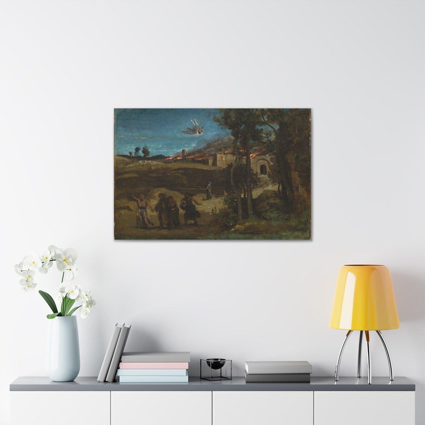 Study for The Destruction of Sodom by Camille Corot - Canvas Gallery Wraps