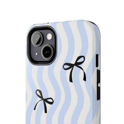 Bowtiful Blue Wavy Bliss Tough iPhone Cases